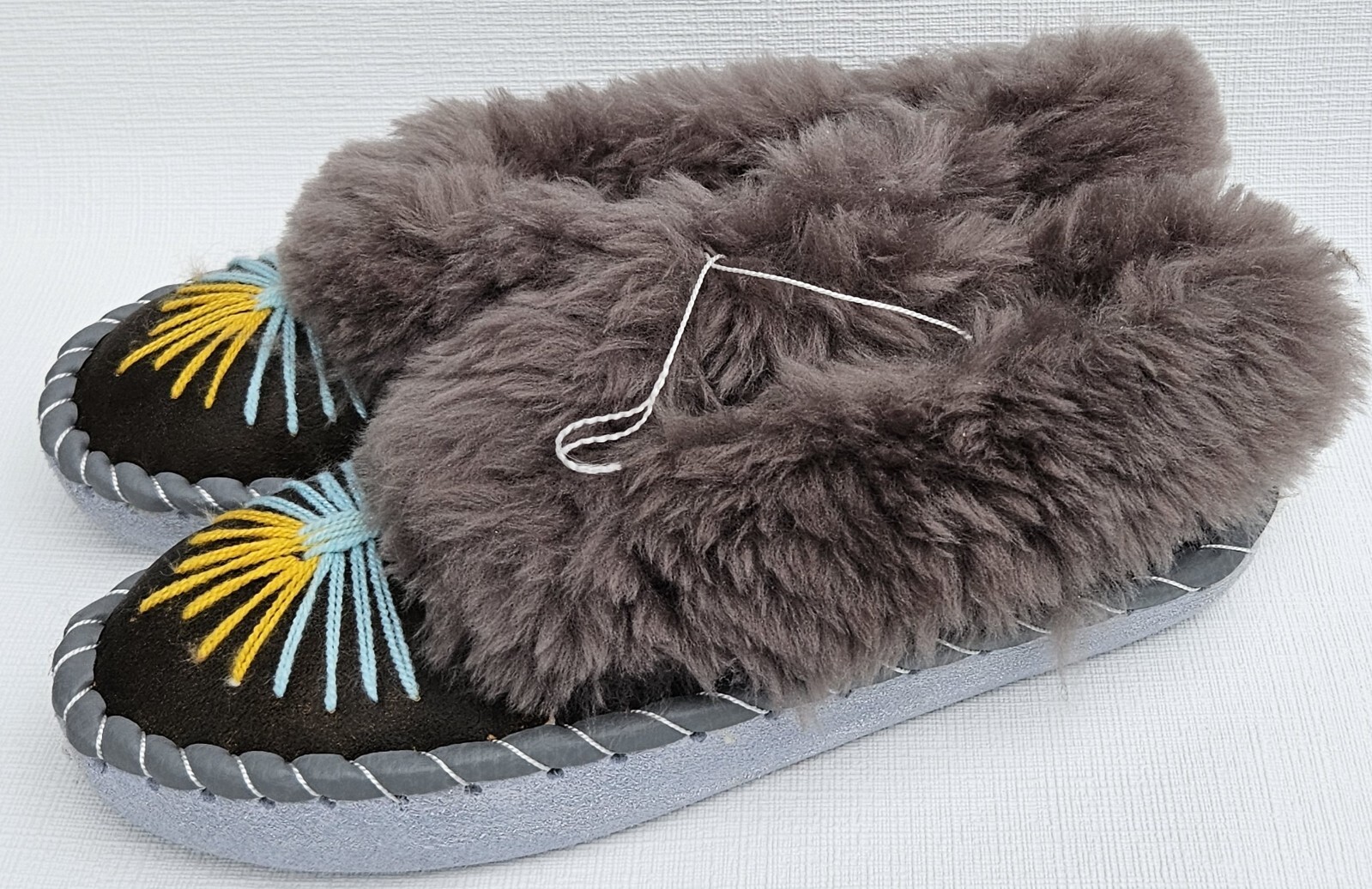 APL PELLICCIA DI AGNELLO calde PANTOFOLE taglia 42 NUOVE pelle di pecora pelle lana vergine fatte a mano (4)