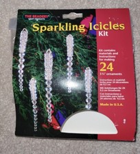 The Beadery Sparkling Icicles Kit 1988 Makes 24 Christmas Ornaments