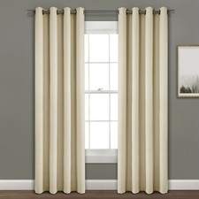 Lush Decor Faux Linen Absolute Grommet Blackout Window Curtain Wheat 52X95