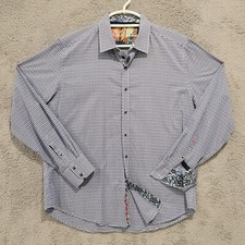 Robert Graham Shirt Men XL Flip Cuff Button Up Long Sleeve Multicolor Pattern