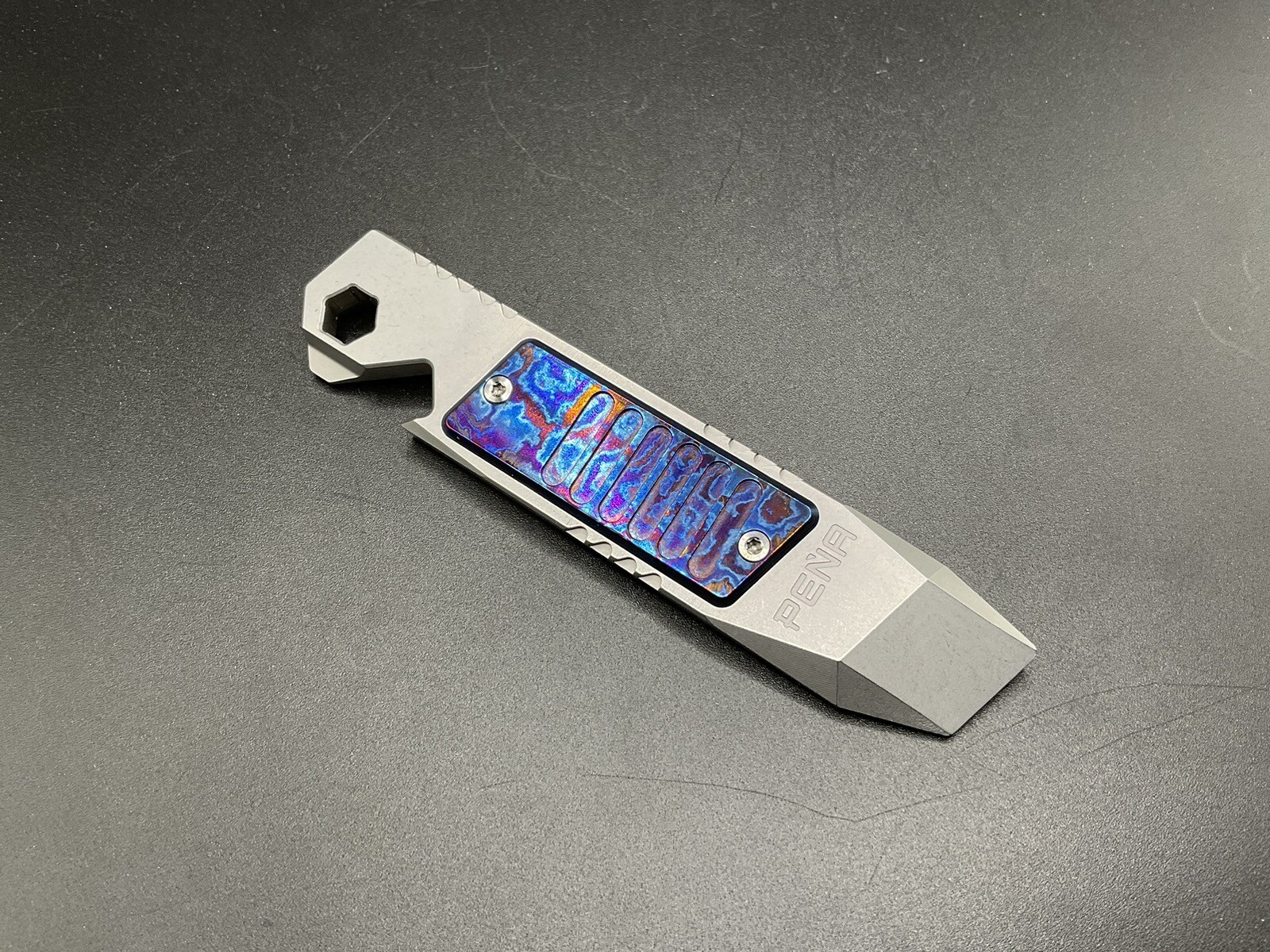 Pena X Series Pocket Pry M390 Steel EDC Pry w/ Timascus Inlay