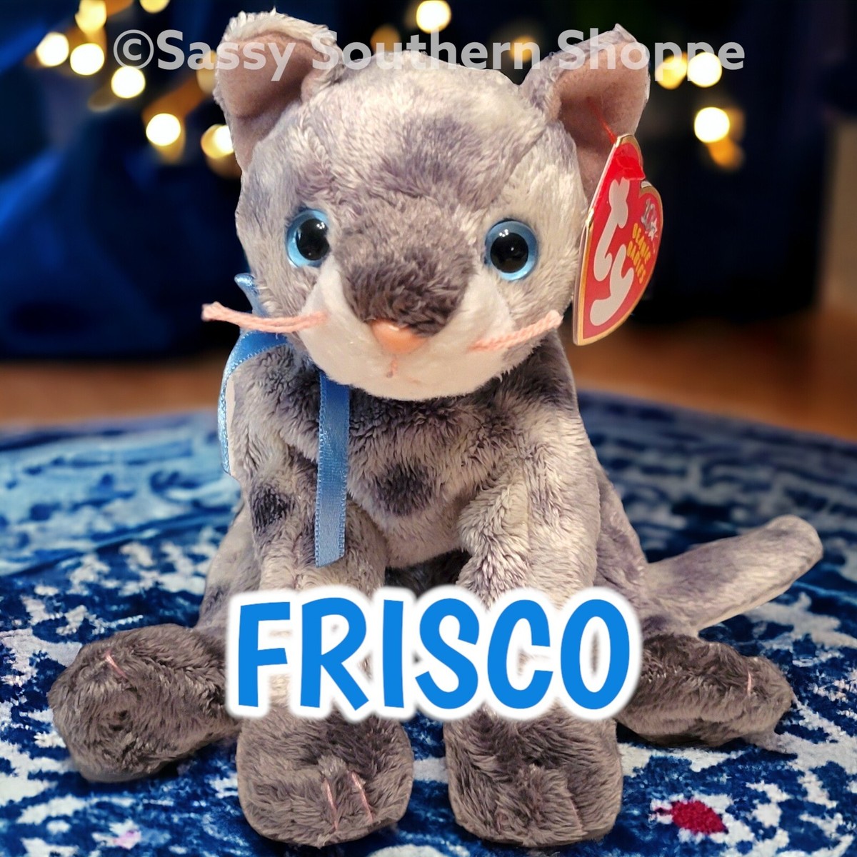 🩶 FRISCO 🩶 2003 Ty Beanie Babies Mottled Grey CAT Baby *MWMT* | eBay