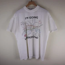 Vintage London Underground Transit System Shirt Adult XL 23x27.5