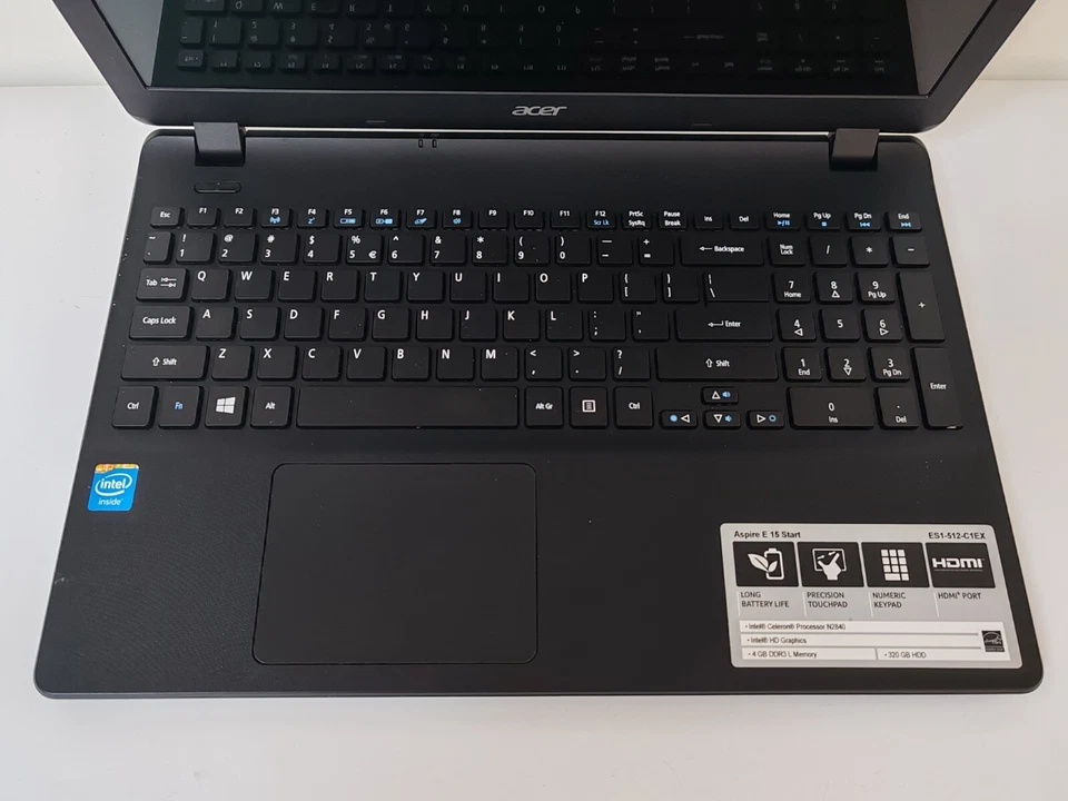 NOTEBOOK ACER ASPIRE E15 INTEL CELERON N2840 4GB RAM 320GB HD WIFI WEBCAM - Immagine 2 di 4