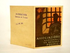 F297_Tessera ASSOCIAZIONE NAZIONALE EX DETENUTI POLITICI Anni '30-40