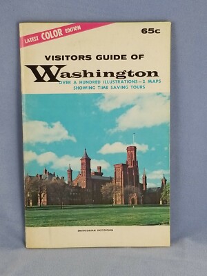 Vintage VISITORS GUIDE OF WASHINGTON (D.C.) 100+ Illustrations & 2 Maps ca.1965