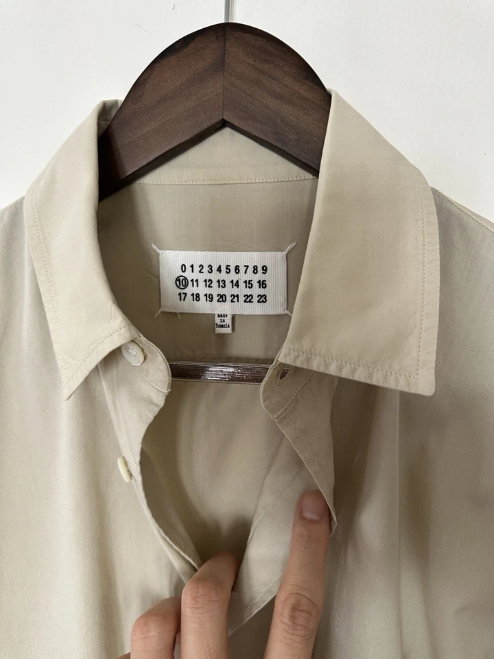 Camisa de vestir MAISON MARGIELA beige manga larga para hombre 46 Foto 3 de 4