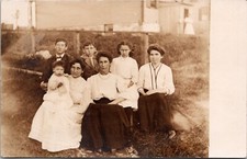 RPPC  Photo Group Children Ladies Beautiful Dresses Retro Fashion K27