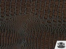Crocodile Vinyl MOCHA CROCK Fabric Upholstery 54" Wide Sold By The Yard