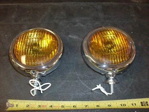 VINTAGE FOG LIGHTS  5 INCH  OLD SCHOOL STYLE FOR CARS AND TRUCKS 1 PAIR NEW  - product listing photo