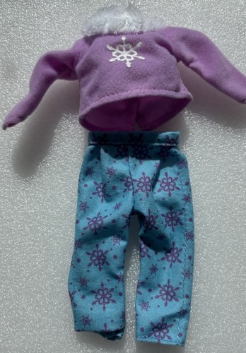 Mattel Winter Dora The Explorer Doll Outfit Snowflake Blue Purple Top Pants - Picture 2 of 3