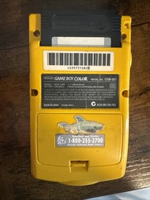 Nintendo GameBoy Color GBC Yellow Handheld System Console CGB-001 Tested + Game