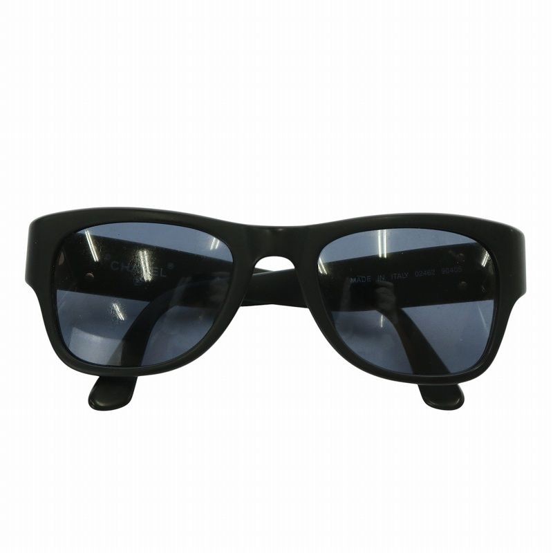 Chanel Coco Mark Gold Frame Colored Lens Sunglasses with Self Frame Design