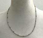 Milor Italy Sterling Silver 2 Tone Rhodium Plated Mesh Chain Stations Necklace — photo 3