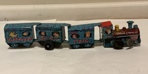 Vintage Tin Marx Flintstone Train Bedrock Express, Wind-Up Toy