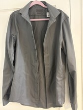 Calvin Klein men s grey button up slim fit dress shirt size 15 34/35 NWT