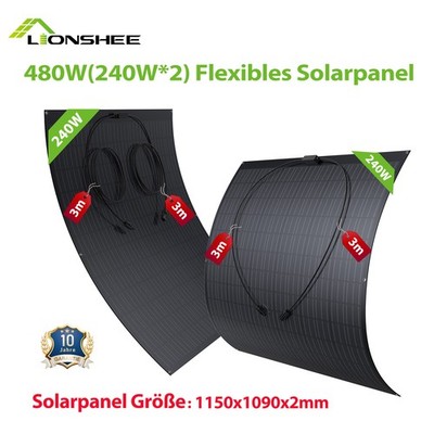 480W Flexibel Solarmodul Solarpanel Mono für Camper Wohnmobil Balkonkraftwerk