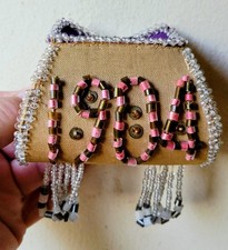 Antique Iroquois Indian Made Beaded Purse Dated 1904 - RARE