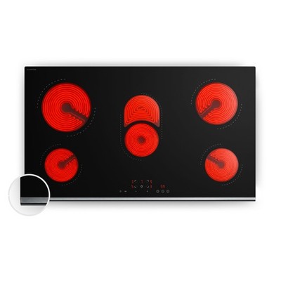 Klarstein Glaskeramik-Kochfeld 90 cm 5 Kochzonen Touch 8400 W Timer Schwarz
