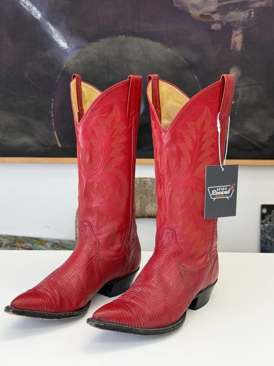 Vintage Panhandle Slim Leather Cowboy Boots 7D Men 8.5 Women Vintage Panhandle Slim Brown Lizard / Leather Cowboy Boots  main image 3