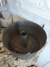 Large Primitive Angel Food Cake Pan Metal 12