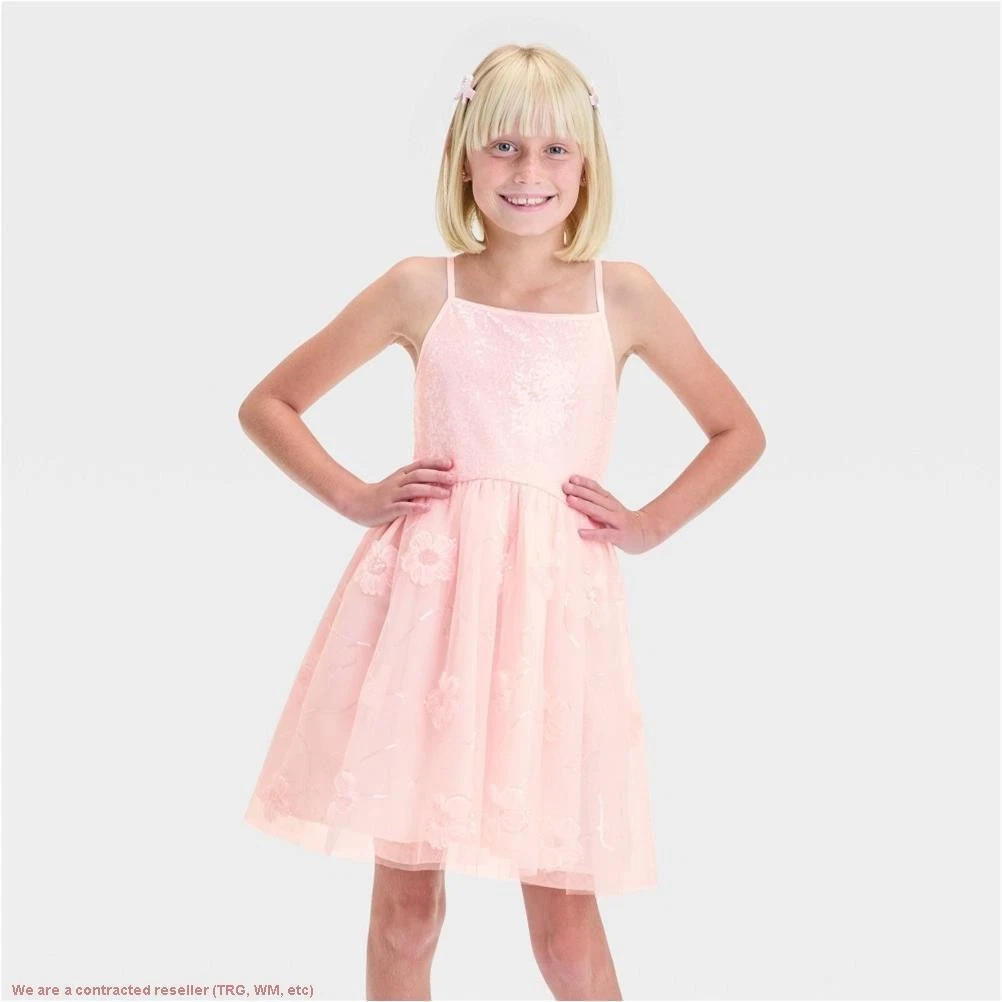 open lace back dress Sweet Girl Dress for Weddings Kids Party Ball Gown Flower Girl Dress –  yewendress main image 1