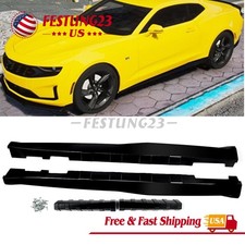 Side Skirts For 2016-22 Chevy Camaro Rs Ss Panel Extension Zl1 Style Gloss Black