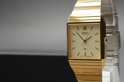 [MINT]  Vintage ORIENT D35872X-40 Gold Men's Quartz Watch From JAPAN