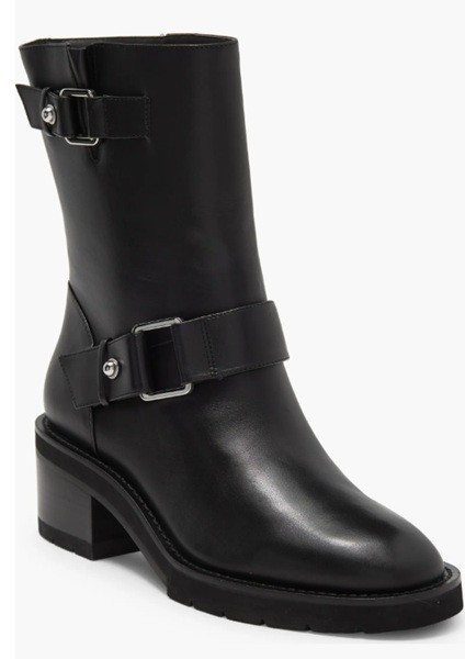 Stuar Weitzman Women Boulevard Moto Black Leather Bootie Boots US 7 NWT $675