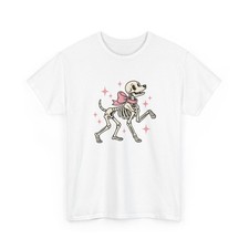 Dog Skeleton Shirt Halloween Dog Gift Women Cartoon Tee Skeleton T-Shirt Spooky