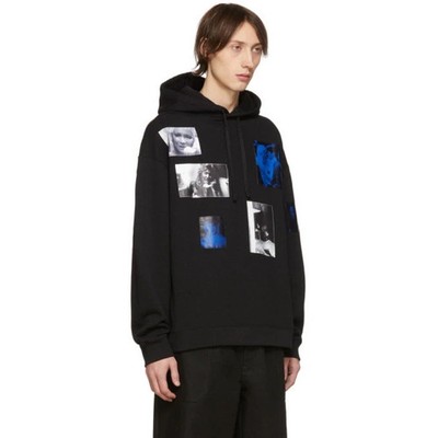 Raf Simons 2019 Blue Velvet Patch Hoodie - Black Sweatshirts Hoodies, Size S