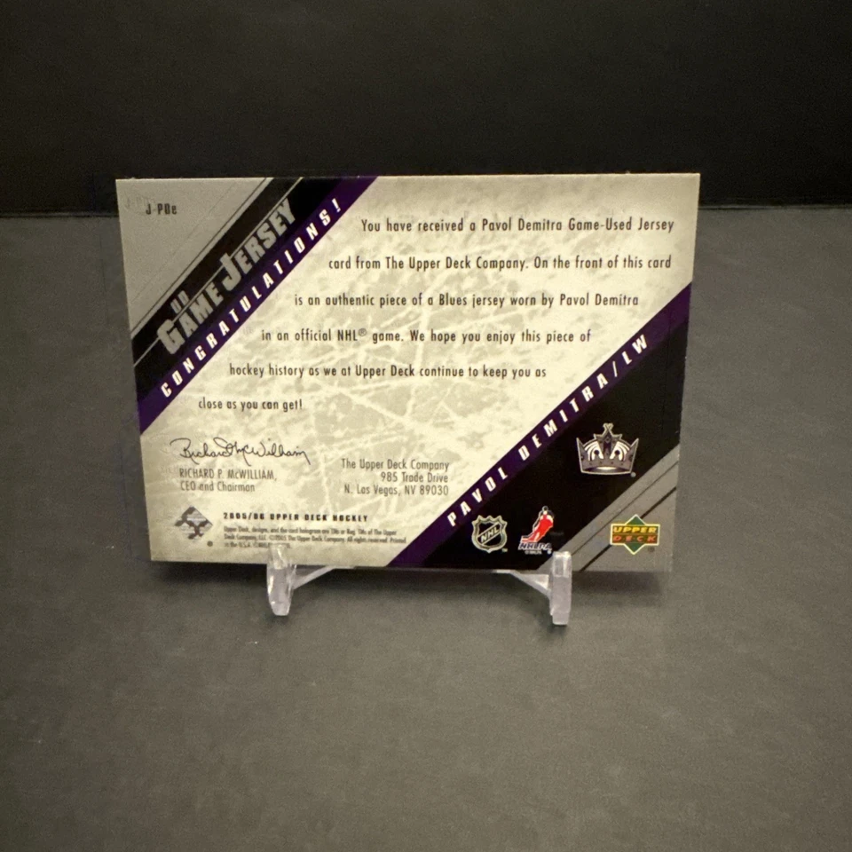 2005-06 Upper Deck UD GAME JERSEY Hockey #J-PDe Pavol Demitra EX/NM - Image 2 of 2