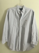 Vintage Polo Ralph Lauren Oxford Shirt Light Blue 16.5 32-33 Yarmouth Button Up
