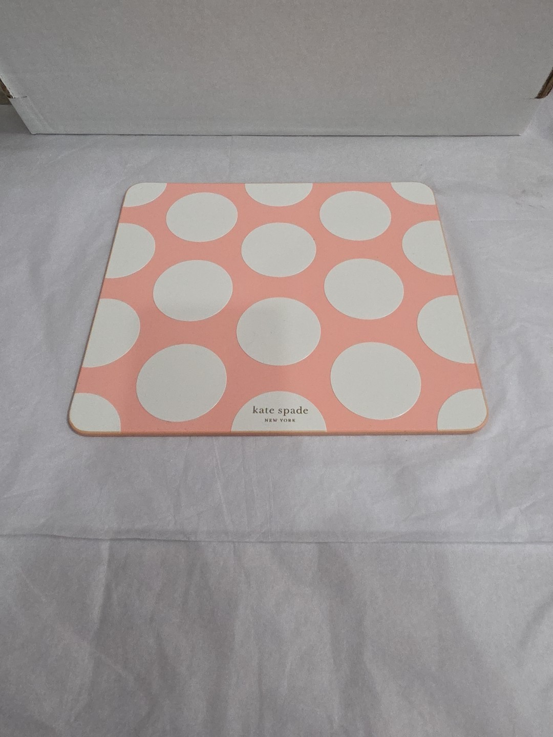 Kate Spade New York Polka Dot Leatherette Mouse Pad Peach Pi