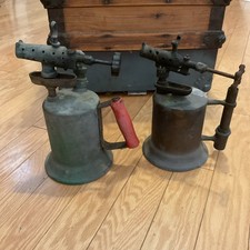 Vintage Lot 2 Blow Torches Brass Steel, 1 Red...