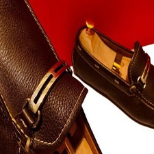 $849.00 !! PRADA MEN LUXURY BROWN TEXTERED LEATHER LOAFERS SHOE MARK UK SIZE 7.5