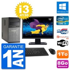 PC Tour Dell 7020 Ecran 19" Intel i3-4130 RAM 8Go Disque 1To Windows 10 Wifi