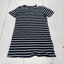 Monrow T Shirt Dress Womens Small Navy White Stripe Made In USA Casual