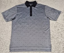 Footjoy Golf Mens Performance Polo Shirt Size Large Diamond Print Short Sleeve
