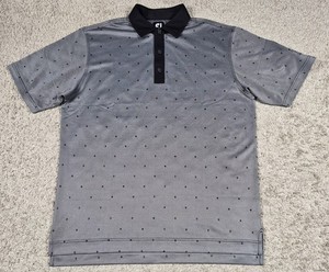 Footjoy Golf Mens Performance Polo Shirt Size Large Diamond Print Short Sleeve