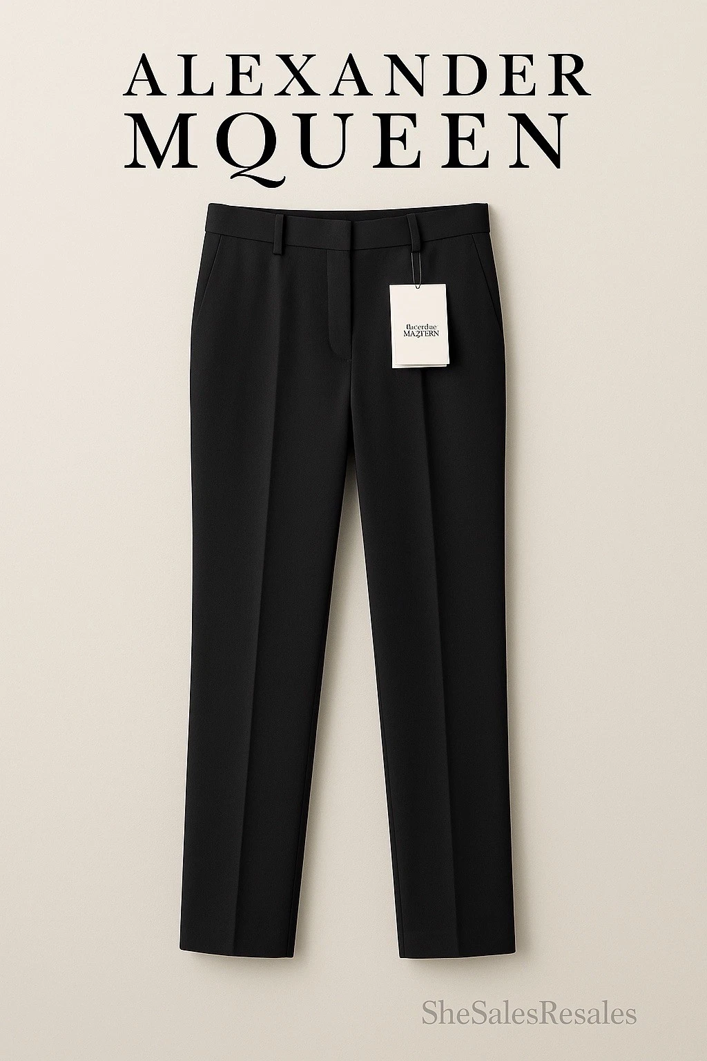 Alexander McQueen — Alexander McQueen Tailored Trousers Black IT46 US 10 NWT Made in Italy