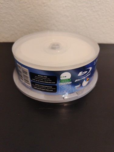 25 Pack Ridata 4X 25GB BD-R Blu-ray Single Layer Recordable Black Media Disc. - Picture 2 of 5