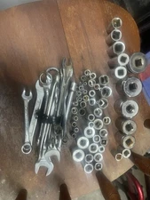 Lot Of Wrenches And Sockets And 1 Extension