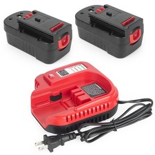 DONGPUCUN 2Pack 18V 4.0Ah Battery and Charger Set for Black Red-black