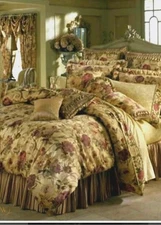 CROSCILL PORTRAIT COMFORTER & 2 STANDARD PILLOW SHAMS RARE RETIRED GR8 CONDITION