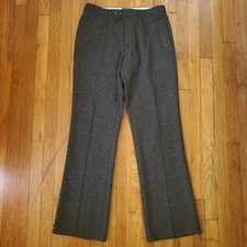 Dolce & Gabbana Mens Charcoal Grey Wool Alpaca Flannel Flared Pants IT 50 US 36