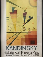 🔥 RARE Vintage Paris Modern 1970s Abstract KANDINSKY Constructivism Art Poster