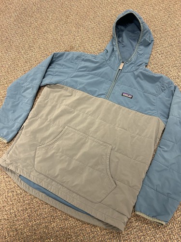 Patagonia Pack In Pullover Hoodie Men’s Large 1/2 Zip Jacket Two Tone Blue - Picture 2 of 9