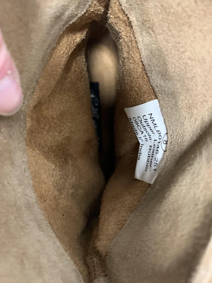 Naughty Monkey Boots Womens Size 8 Brown Suede Fringe Faux Fur Beaded Ankle - Image 4 of 4