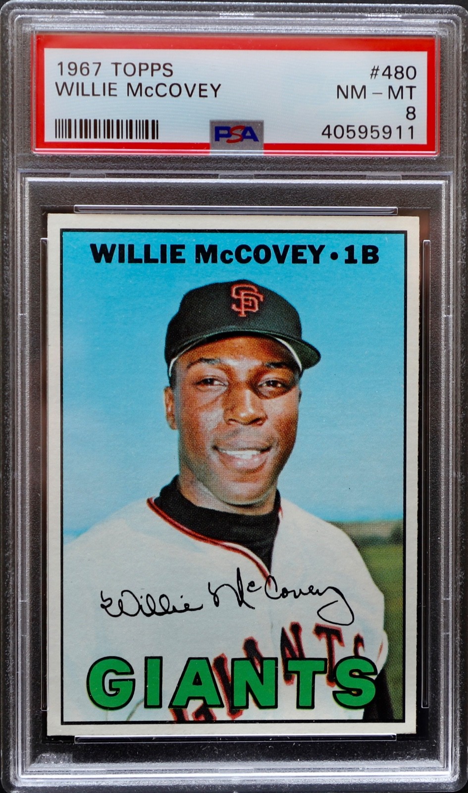 1967 Topps Baseball Willie McCovey #480 PSA 8 (NM-MT)